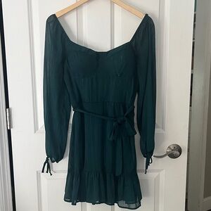 Emerald Green Long Sleeve Mini Dress sz medium